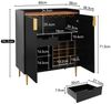 HOLTICO Weinschrank Multifunktionaler Bar-Schrank, moderner Kaffeetresen-Schrank (1-St) mit 9 Flaschenregalen, 6 Glas-Halterungen, Schublade & Regalen Bild 2