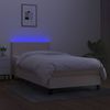 Boxspringbett mit Matratze & LED Stoff Creme 80x200 cm, Härtegrad: H2 [3132954] Bild 4