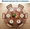 GarveeMore Esstisch Runder Esstisch Küchentisch für 4-6 Personen, 110cm Bild 4