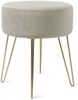 Zedelmaier Sitzhocker Runder Sitzhocker Samt Schminktisch Fußhocker Ottoman Metallbeinen (Set) Bild 1