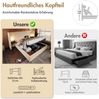 Polsterbett, Cordstoff mit USB-Anschluss, Type-C & Stauraum, 160x200 cm, Beige-Weiß, ohne Matratze Bild 5