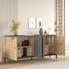 Dmora Kommode Bratislava, Wohnzimmerbuffet, Wohnzimmer-Sideboard, Moderne Küchen-Speisekammer, 160x40 h72 cm, Eiche und Anthrazit Bild 4