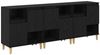 vidaXL Sideboards 3 pcs Schwarz Eichen-Optik 60 x 35 x 70 cm 3415593 Bild 2