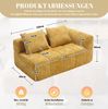 Sofa 158 x 90 x 60 cm in Gelb – 2-Sitzer aus Chenille mit Seitentaschen und Chaise-Lounge Bild 4