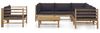 vidaXL 7-tlg. Garten-Lounge-Set mit Dunkelgrauen Kissen Bambus 3058216 Bild 2