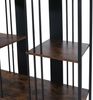 Regal HWC-P12, Bücherschrank Hochschrank, Industrial Metall Melamin MVG-zertifiziert 180x80x31cm ~ schwarz, dunkelbraun Bild 5
