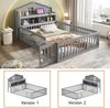 Hausbett Grau Mit Kreidetafel 140x200 Massivholz Kiefer Bodenbett Mit Tür Regalen Stauraum 150kg Tragkraft Kinderzimmer Montessori Spielbett Bild 4