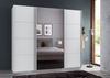 Schwebetürenschrank Kleiderschrank B225 cm H208 cm 3-türig Weiß, 1x Spiegeltür Bild 3