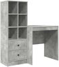 vidaXL Schreibtisch mit Schubladen mit Regal 2 pcs Beton Grau 3337348 Bild 2