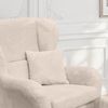 Ohrensessel mit Hocker Landhausstil Polster-TV-Lesesessel Cordstoff Beige Creme Bild 5
