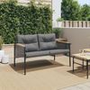 vidaXL Gartenbank mit Kissen 116 cm Schwarz Stahl 4009303 Bild 3