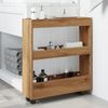 vidaXL Aufbewahrungswagen Schmal 3 Etagen Artisan-Eiche Holzwerkstoff 855249 Bild 3