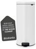 Treteimer 30 L mit Kunststoffeinsatz (B: 29,3cm, T: 38cm, H: 67,9cm) White Bild 3