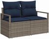 vidaXL Garten Essgruppe mit Kissen 9 pcs Grau und Marineblau 3349751 Bild 4