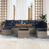 vidaXL Garten Essgruppe mit Kissen 9 pcs Grau und Marineblau 3349751 Bild 3