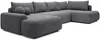 Vente-unique - DAVISO Sofa Stoff Grau - B 204 cm x H 87 cm x L 360 cm Bild 3