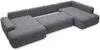 Vente-unique - DAVISO Sofa Stoff Grau - B 204 cm x H 87 cm x L 360 cm Bild 5