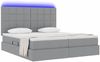 vidaXL Bett mit LED-Lichtleisten Hellgrau 180 x 200 cm Stoff 3372833 Bild 3