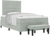 vidaXL Boxspringbett mit Kopfteil Hellgrau 190 x 120 cm Samt 3344498 Bild 2