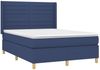 vidaXL Boxspringbett mit Matratze & LED Blau 140x190 cm Stoff 3138955 Bild 4