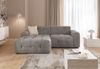 Modernes Ecksofa mit Ottomane links, markante Steppungen, Chenille Braun Taupe, 234 x 161 x 79 cm Bild 2