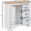 Kadima Design Moderne Schubladenkommode, Eiche-Finish, 3 Schubladen, 2 Türfächer. 79x35x81 cm Bild 4