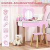 Kinderschminktisch-Set 68 x 35 x 86 cm mit Hocker, Acrylspiegel, Schublade, rosa Bild 2
