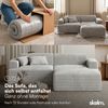 skølm 'Freki' Cloud Sofa 2 Sitzer mit Hocker, Vollschaumcouch mit Federkern und Vakuum-Kompression, kein Aufbau erforderlich, mit 2 Kissen, Cord grau Bild 3