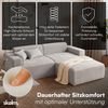 skølm 'Freki' Cloud Sofa 2 Sitzer mit Hocker, Vollschaumcouch mit Federkern und Vakuum-Kompression, kein Aufbau erforderlich, mit 2 Kissen, Cord grau Bild 2
