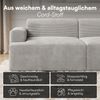 skølm 'Freki' Cloud Sofa 2 Sitzer mit Hocker, Vollschaumcouch mit Federkern und Vakuum-Kompression, kein Aufbau erforderlich, mit 2 Kissen, Cord grau Bild 5