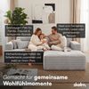 skølm 'Freki' Cloud Sofa 2 Sitzer mit Hocker, Vollschaumcouch mit Federkern und Vakuum-Kompression, kein Aufbau erforderlich, mit 2 Kissen, Cord grau Bild 4