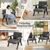 Gepolsterter Loungesessel mit Armlehnen & Metallrahmen Sessel Modern Sofastuhl Relaxsessel Grau Bild 3