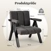 Gepolsterter Loungesessel mit Armlehnen & Metallrahmen Sessel Modern Sofastuhl Relaxsessel Grau Bild 2