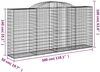 vidaXL Gabione mit Hochbogen 300x50x140/160 cm Verzinktes Eisen 153517 Bild 5