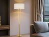 Klassische Stehlampe Messing & Stoff Lampenschirm Weiß mit E27 LED, Höhe 160cm Bild 5