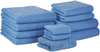 Badehandtuch Set mit Badematte 11-teilig Blau Baumwolle Zero-Twist-Garn Bild 4