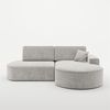 Ecksofa Schlafsofa Sofa VENEDIG Stoff Arena Hellgrau Ottomane Rechts Bild 2