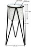 DanDiBo Blumenhocker mit Topf Metall Schwarz Weiß S 50 cm Blumenständer 96043 Blumensäule Modern Pflanzenständer Pflanzenhocker Bild 2