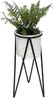 DanDiBo Blumenhocker mit Topf Metall Schwarz Weiß S 50 cm Blumenständer 96043 Blumensäule Modern Pflanzenständer Pflanzenhocker Bild 3