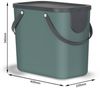 ROTHO Mülltrennsystem Albula 4er-Set Mülltrennungssystem 2x 25l + 2x 40l für die Küche, Aus rezykliertem Kunststoff Bild 2