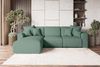 99rooms 'Gusto' Ecksofa, L-Form, mit abnehmbaren Kissen, Rundumbezug aus gepolstertem Strukturstoff 'NEVE', Salbeigrün, Ottomane Links, mit Schlaffunktion Bild 5