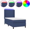 vidaXL Boxspringbett mit Matratze & LED Blau 90x190 cm Stoff 3138123 Bild 2