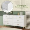 Sideboard, 140x35x76 cm, weißes Sideboard mit 7 Schubladen & goldenen Griffen/Beinen Bild 4