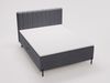 GRAINGOLD Primavera Boxspringbett 180x200, Boxspringbett, Kopfteil, mit hohe Beine, Velour-Stoff, Dunkelgrau Bild 4