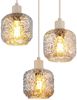 LED Pendelleuchte, beige, Glas, rauchfarben, H 120 cm Bild 5