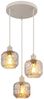 LED Pendelleuchte, beige, Glas, rauchfarben, H 120 cm Bild 2