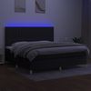 vidaXL Boxspringbett mit Matratze & LED Schwarz 200x200 cm Stoff, Härtegrad: H2 [3135623] Bild 4