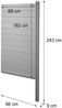WPC-Sichtschutz Sarthe, Windschutz Zaun, WPC-Pfosten zum Einbetonieren ~ Erweiterungselement schmal, 98cm anthrazit Bild 3
