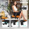 KESSER® Bürostuhl mit verstellbaren Armlehnen | Drehstuhl mit Lendenwirbelstütze Rückenschonend | Schreibtischstuhl ergonomisch mit Kopfstütze | Office Chair Wippfunktion bis 125° mit 5x Gummirollen Orange / Schwarz Bild 3
