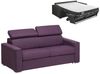 Schlafsofa 3-Sitzer Stoff VIZIR - Violett - Mit Lattenrost: 140 cm - Matratze: 18 cm mit Memory Schaum Bild 3